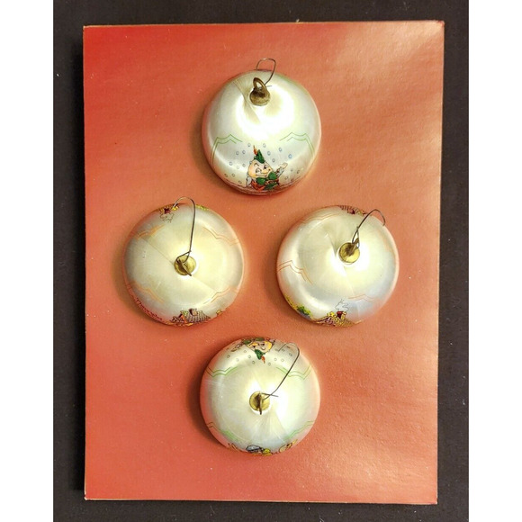 Vintage Pyramid Satin Nursery Rhymes Ornaments Set of 4 - Picture 3 of 9